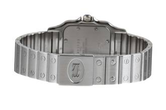 Thumbnail von Cartier Santos Edelstahl Silver Dial Quarz Herrenuhr Ref. W20025D6 Klassiker