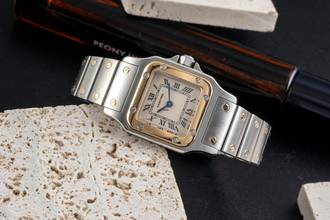 Thumbnail von Cartier Santos Galbée Lady Stahl / Gold Saphirglas Ref. W20012C4