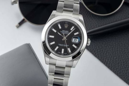  Rolex Datejust II 41 Black Dial Oyster Stahl Automatik Herrenuhr Ref 116300 