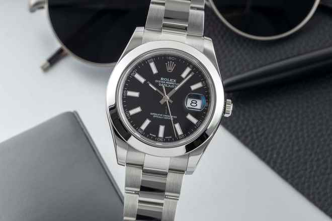  Rolex Datejust II 41 Black Dial Oyster Stahl Automatik Herrenuhr Ref 116300 