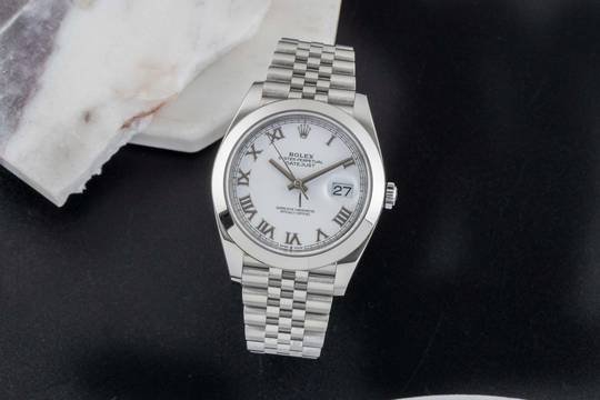  Rolex Datejust 41 Roman Dial Edelstahl Automatik Herrenuhr Ref. 126300 B&P 2023 