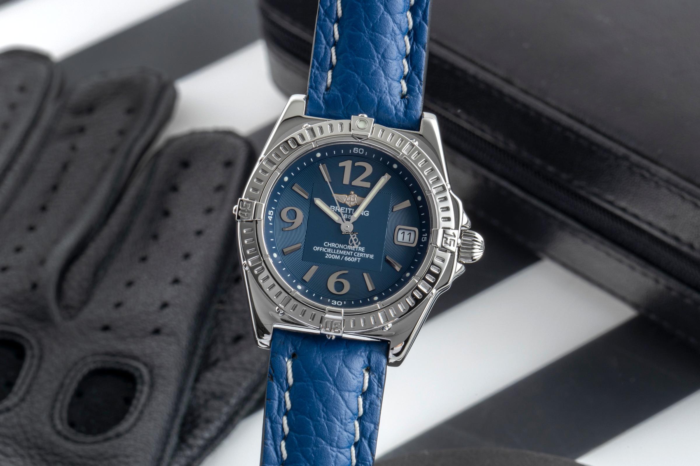 Breitling Callistino Stahl Quarz Herrenuhr Ref. A77346 Box & Papiere 2003