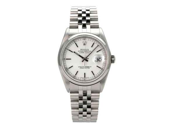  Rolex Datejust 36 Edelstahl Ref. 16200 Weiß Jubile-Band 