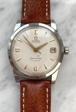 Thumbnail von Omega Seamaster Serviced Seamaster Calendar Automatic Vintage Rare Honeycomb Dial Fat Lugs Big Seahorse Logo 2849