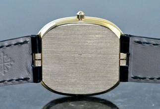 Thumbnail von Patek Philippe Ellipse d'Or 3738 | Certificado alemán 1993 | esfera azul | oro amarillo