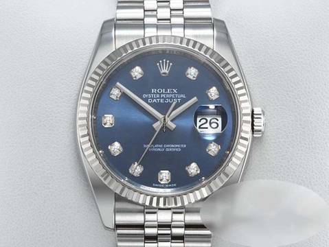 Rolex Datejust 36 Mm 116234 Stahl Weissgold 750 Diamanten Automatik Gold
