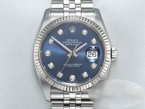  Rolex Datejust 36 Mm 116234 Stahl Weissgold 750 Diamanten Automatik Gold 