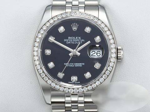 Rolex Datejust 36 36mm 116244 2011 Stahl Weissgold 750 Diamanten Automatik Gold