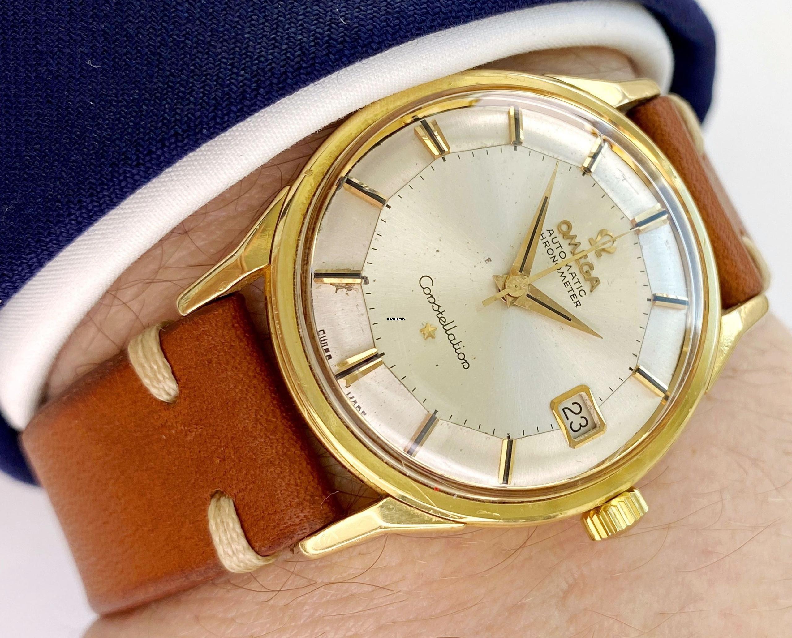 Omega Constellation Pie Pan Solid Gold Vollgold Vintage Automatic Automatik ref 168005 168005