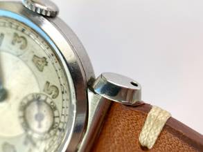 Thumbnail von Omega Classic Small Scarab Steel Vintage Art Deco калибр 26.5 SOB двухцветный циферблат