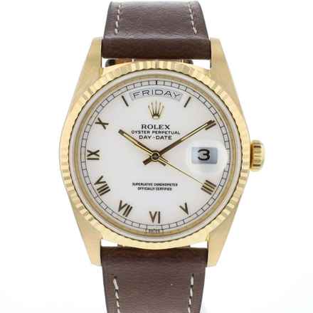  Rolex Day-Date 36 Yellow Gold White Roman Dial 