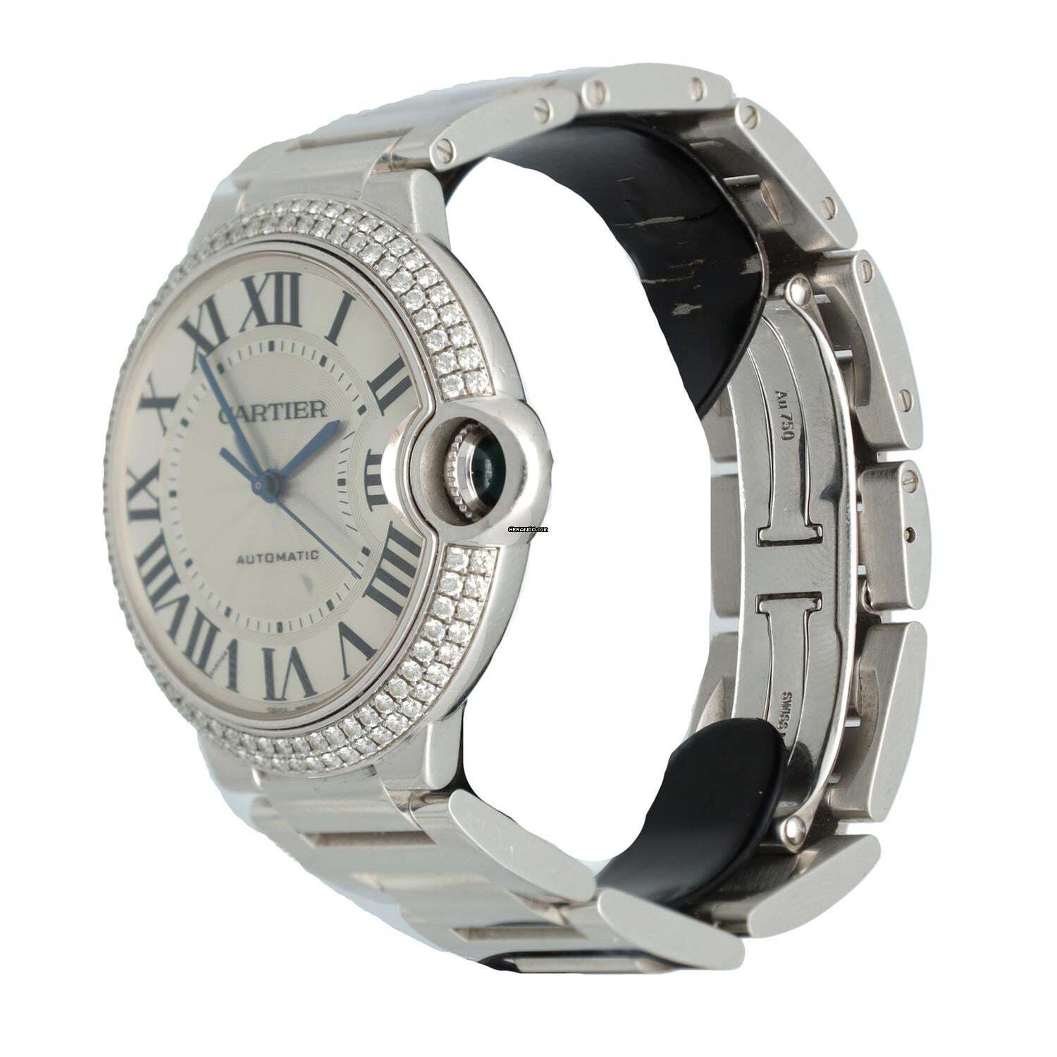 Cartier Ballon Bleu 36mm 18K whitegold Factory set diamonds