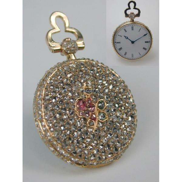 Patek Philippe & Co. Sackermann Miniatur Diamant Taschenuhr von 1850 </h1>