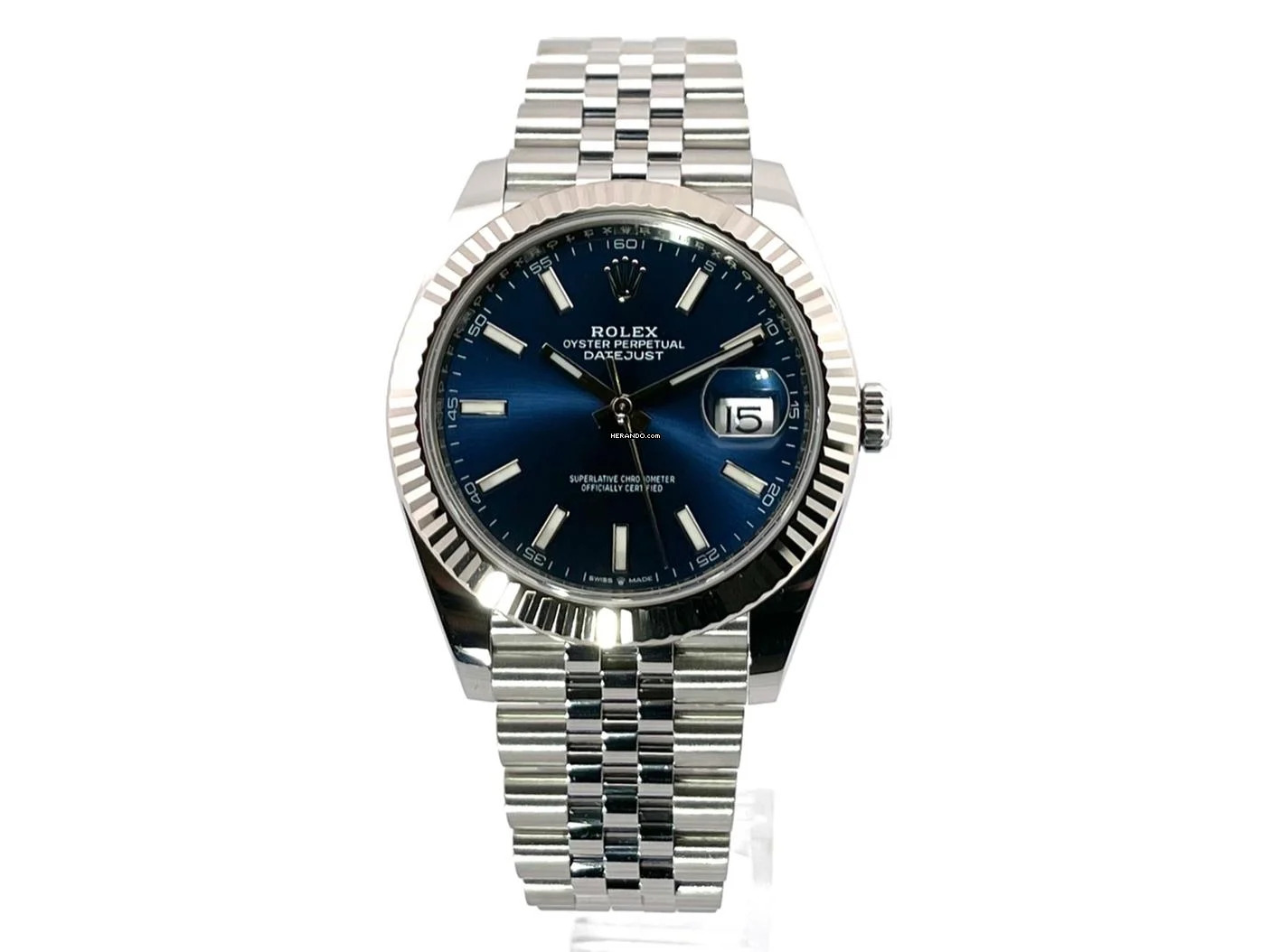 Rolex Datejust 41 Edelstahl Weißgold 126334 Blau Jubile-Band </h1>