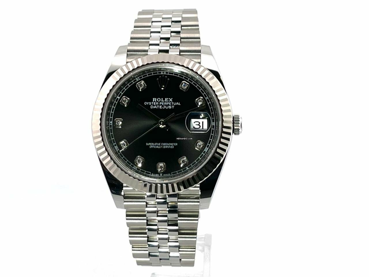 Rolex Datejust 41 Edelstahl Weißgold 126334 Schwarz Diamant Jubile </h1>